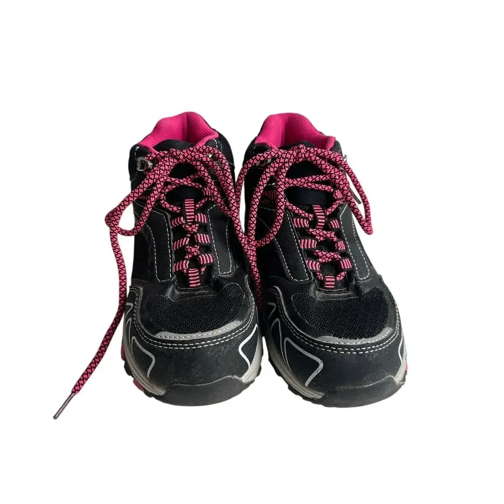 Girls Black & Pink Hiking Boots Size 12 Trail Sneakers